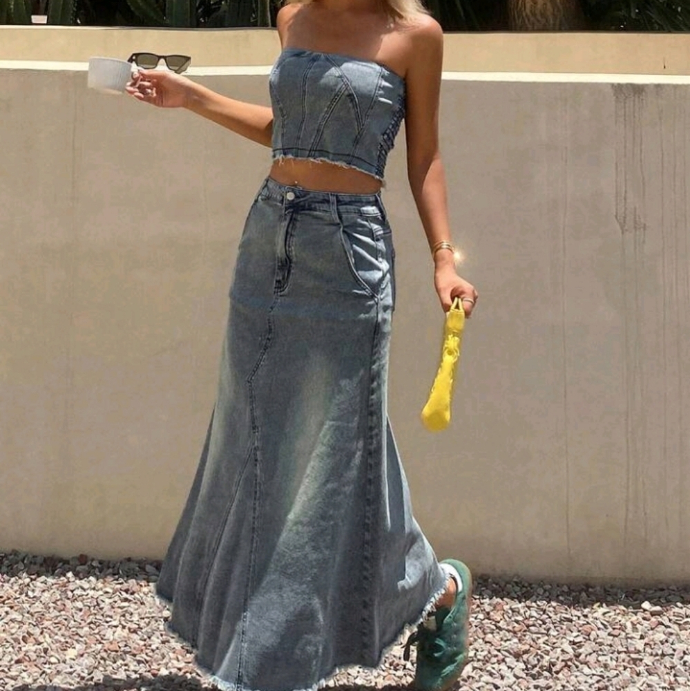 New Denim Two-Piece Set